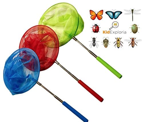 Kids Butterfly and Bug Net Set: Catching Butterflies Insects Bugs Small Fish, Extendable and Anti Slip Grip, Perfect Toy Gift
