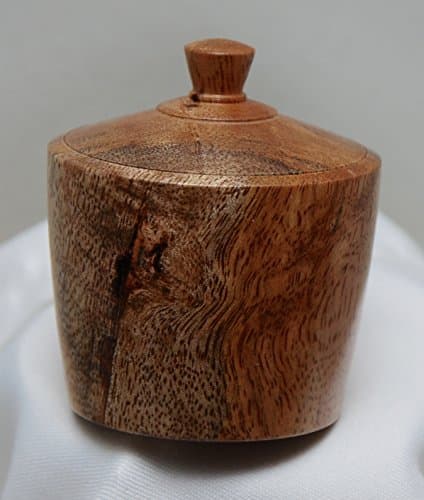 Mango lidded box. Handmade wood turning from Mango wood.