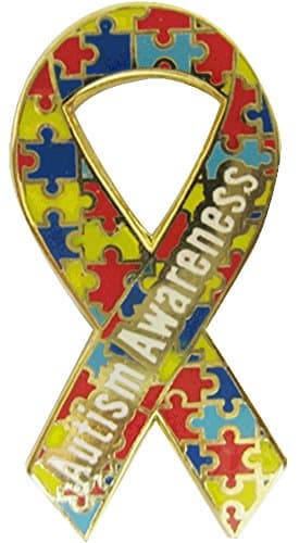 "Autism Awareness" Ribbon Lapel Pin
