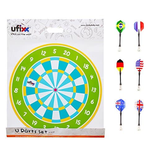 Silicone Dartboard Set for Kids - Sticks on Smooth Surfaces and Includes Soft Tip Darts, by UFIXX, WB2301