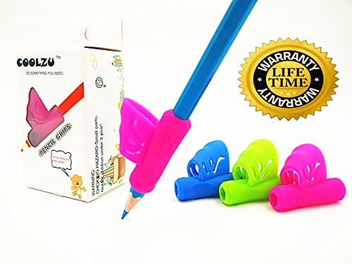Pencil Grips for Kids Handwriting COOLZU Writing Correction Device Aids Grip for Preschoolers Children Kindergarten Education Primary School Students or Adult Special Needs Ergonomic Control 3 Pcs/Set