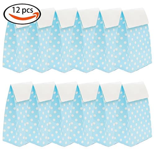 KIYOOMY Polka Dot Gift Boxes Paper Treat Boxes - Set of 12(Blue, 6.4’’x 3.7’’x 2.5’’)