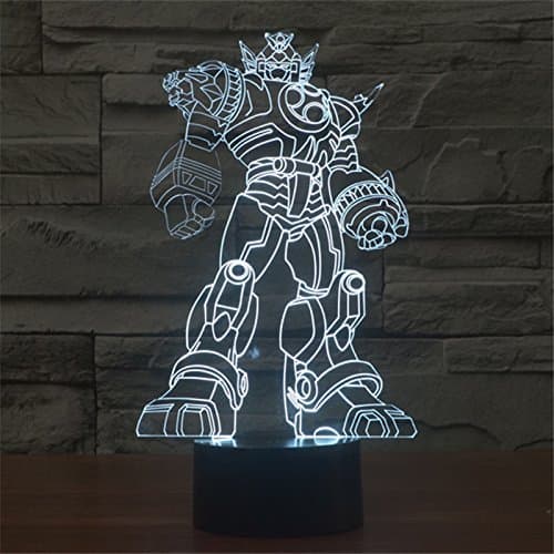 New Colorful 3D Robot Visual Light LED Art Lamp Home Table Desk Decoration Bedroom Children's Night Light Gift USB Port TD42