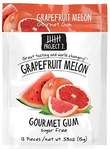 Project 7 Grapefruit Melon Gourmet Gum, 0.53 oz (1 Pack) by Project 309