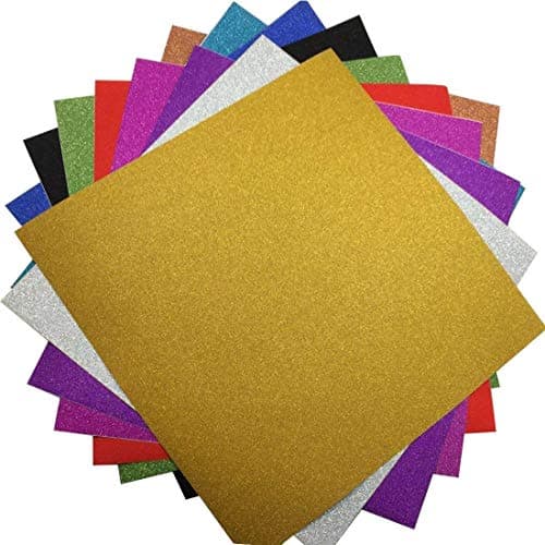 levylisa 10 Sheets Large 11.8" x 11.8" Glitter Self-Adhesive Sticker Sticky Back Paper Craft Art Sparkling Sign Gemstone Metallic Color DIY Gift (Mixed Colors) (10 Mixed Color)