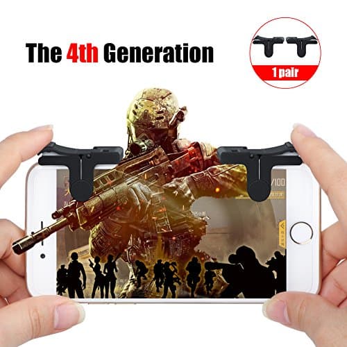 The 4th Generation Mobile Game Auxiliary Controller, SCOREL L1/R1 Sensitive Controller and Aim Buttons for PUBG/Knives Out/Rules of Survival, Compatible with Android and IOS smart phone（1 pair）