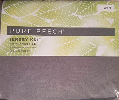 Pure Beech 100% Modal Jersey Knit Twin Sheet Set - Color is Graphite