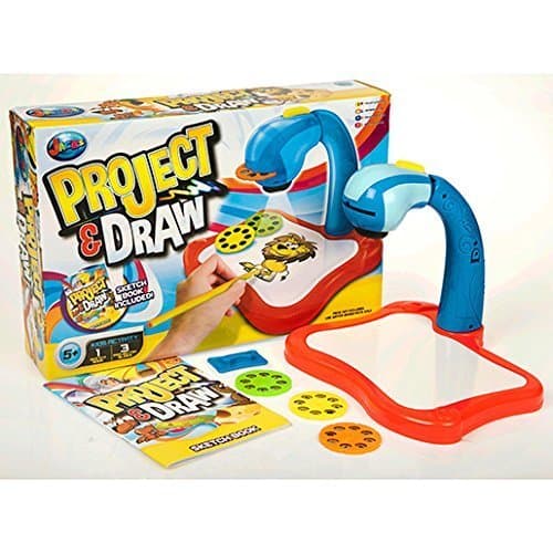 Drawing Projector with Bonus Sketch Book and 3 Projector Slides Great Kids Activity Perfect Christmas Present (Blue)
