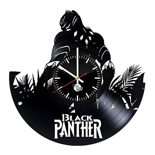 Black Panther T'Challa Vinyl Record Wall Clock - Decorate your space with Modern Art Ideas - Best birthday unique gifts for girlfriend and boyfriend