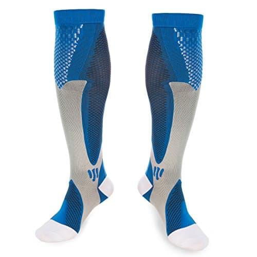 Compression Socks for Women and Men,Graduated Compression Socks 20-30mmHg for Nurse, Athlete, Runners, Maternity, Flight.Boost Stamina, Circulation and Recovery (Blue)