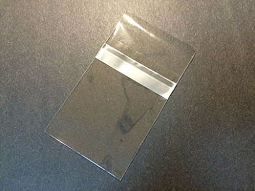 100 Pcs 3 13/16 x 5 3/16 Clear A1+ (P) Card Resealable Cello/Cellophane Bags - Tape Strip on Body