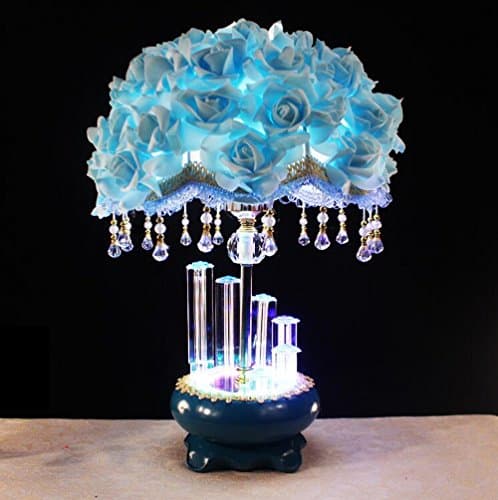K9 Crystal Marry Practical Roses lamp Flower taple lamp (Blue)