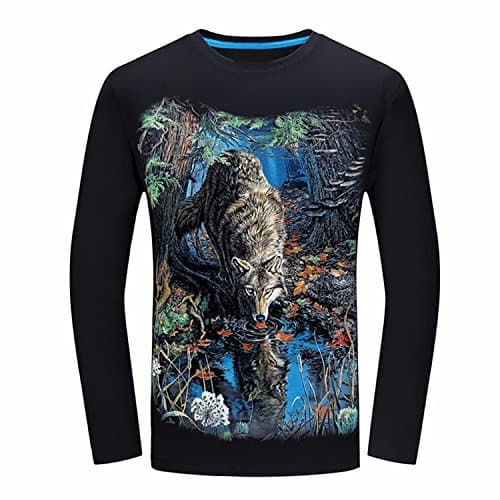 MWQOUD Men's 3D Graphic Printed Sweaters Athletic Pullover Hoodie With Big Pockets Black Asian Size 4XL