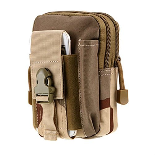 Sevenday Nylon Smartphone Holster EDC Accessory Tool Waist Pouch Case with Belt Loop &amp; Belt Latch for Accessories &amp; Smart Phones (Brown)