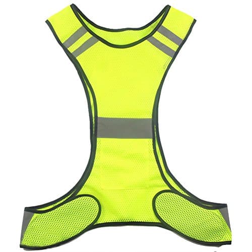 [2 Pack] Lightweight Safety Running Vest for Jogging Biking Dog Walking and Workwear, Reflective Running Vest for Men and Women Outdoor Sport [Yellow]