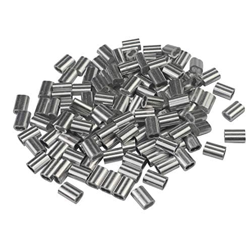 WeiMeet 200 Pieces Aluminum Crimping Loop Sleeve Cable Crimp for 1/8" Wire Rope and Cable