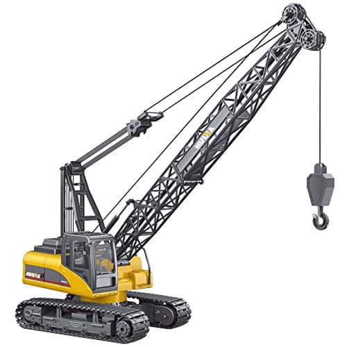 TES TOYS Remote Control Tower Grab Construction Tractor, Tower Grab Toy with 2.4Ghz Transmitter and Metal Shovel with Nickel Cadmium Battery AA (1:14 Tower Grab)