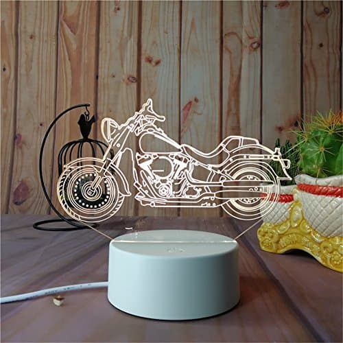 The 3D Night Light Series Home Decor For Kids Bed Room, Party Atmosphere Can Output 7Colors Remote Control Nightlight Base Can Attach Diffierent 3D Display Borard (Display Board-Harley Davidson WLA)