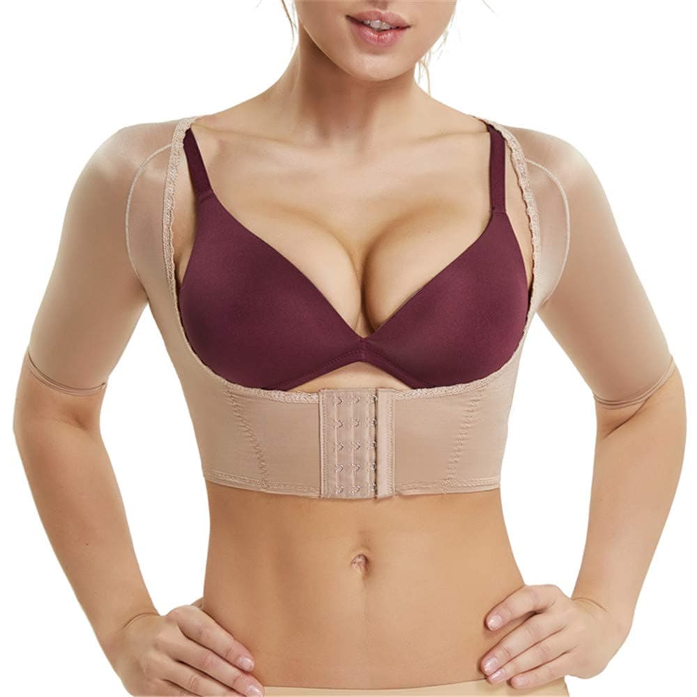 Women's Upper Arm Shaper Slimmer Compression Sleeves Chest Support Shapewear Posture Corrector