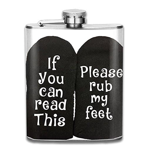 If You Can Read This,give Me A Foot Rub 7oz Stainless Steel Leak Proof Silver Metal Hip Flasks For Alcohol Liquor Spirits Whiskey Vodka Pool Parties Plastic Flasks Bachelorettes