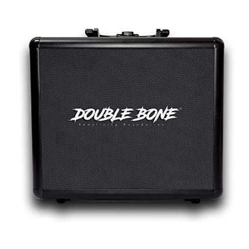 Double Bone Black Aluminum Watch Box Organizer. Luxury Briefcase Design Storage Case for Watches Protection with Individual Compartments for 8 Large Timepieces and Bracelets.