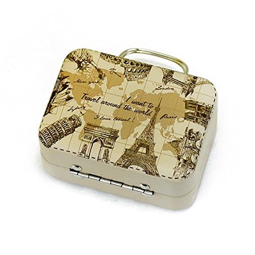 Baidercor 3" X 1" X 2" Portable Suitcase Tin Candy Favor Box Tourist Attractions 6 Pcs