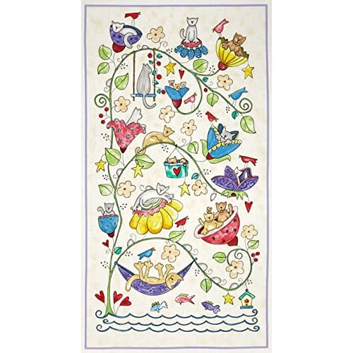 Cat Fabric - Happy Catz Panel - 100% Cotton - By the Panel