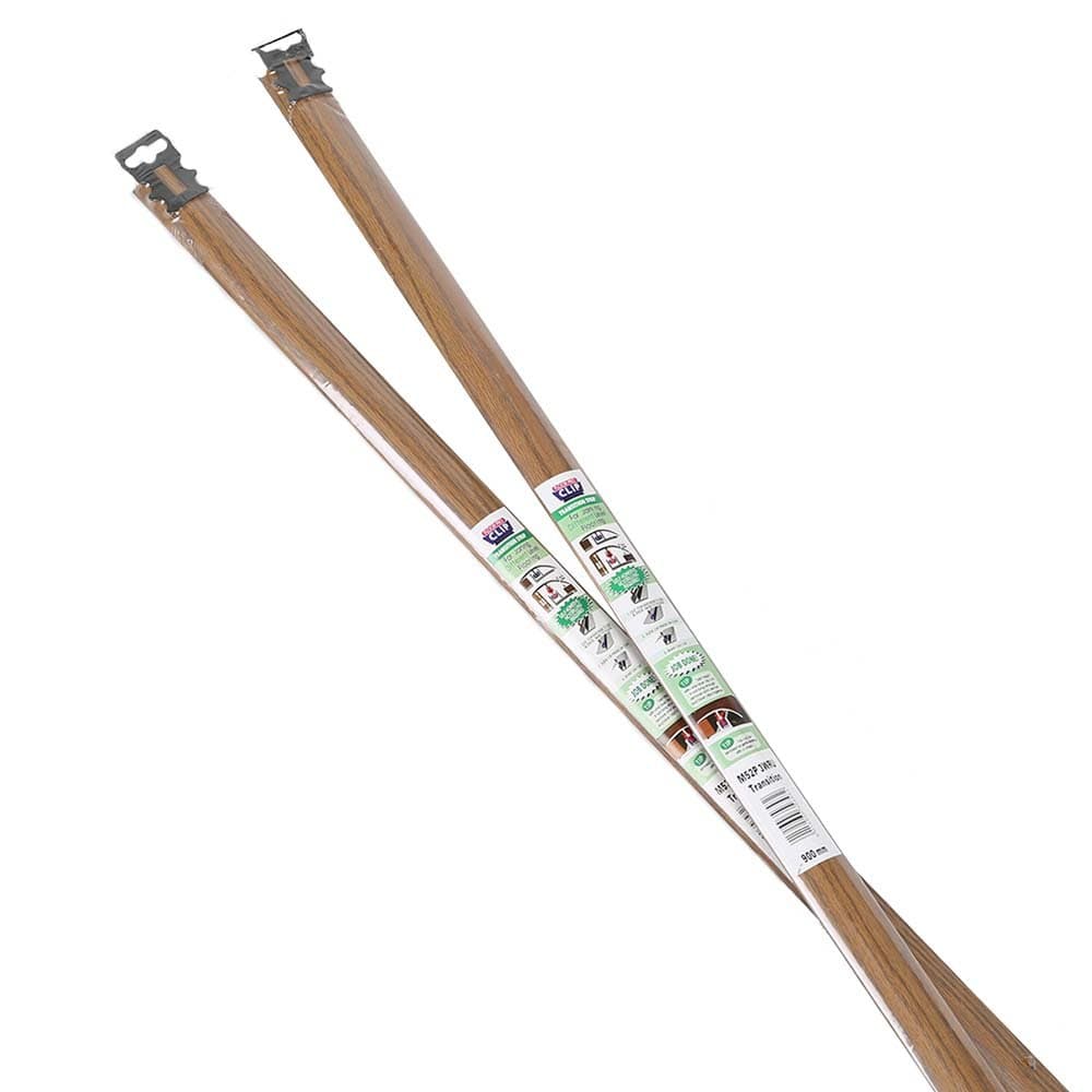 2 x Laminate Door Threshold Bar Transition Strip Dark Oak - 90cm