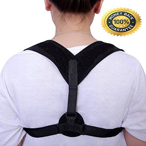 Back Posture Corrector Clavicle Support Brace for Women & Men – Adjustable Posture Brace for Improve Bad Posture | Thoracic Kyphosis Brace- Relieve Upper Back Pain - Kyphosis - Hunchback Black
