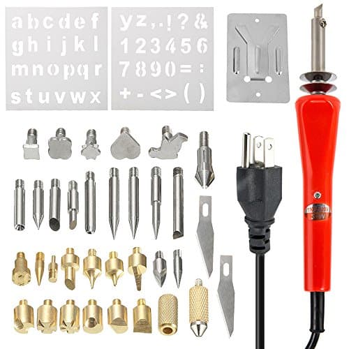 Cherry Juilt 37 Pcs Wood Burning Kit with Pyrography Pen for Wood Burning Carving Embossing Soldering