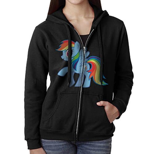 My Little Pony Rainbow Dash Women Zip Drawstring Sweatshirt