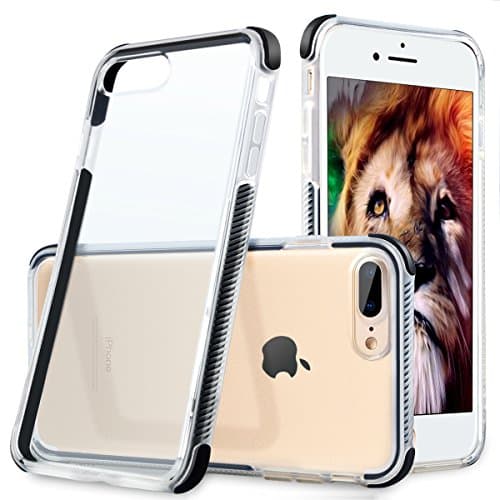 Mugoo iPhone 7 Plus Case, iPhone 8 Plus Protective Slim Cover TPU &amp; TPE iPhone Clear Case Cover Anti-Scratch Anti-Shock Case for Apple iPhone 7 Plus/ iPhone 8 Plus(Black)