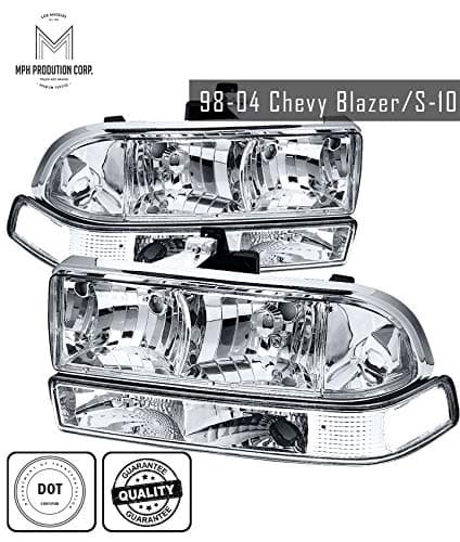 MPH 98-04 Chevrolet Blazer/S-10 CH OEM Driver & Passenger Replacement Headlights Lamps Assembly