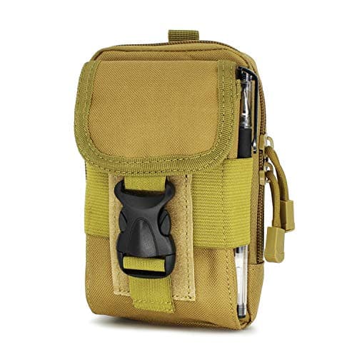 Molle Pouch EDC Pouch Tool Holder Phone Holder Camping Belt Purse Khaki
