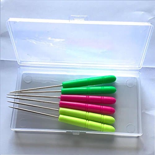 6PCS Scriber Needle Modelling Tool Sugar Stir Needle Marking Patterns Icing Sugarcraft Cake Decorating,DIY Baking Pin Whisk Stainless Steel Needle Biscuit Icing Pin in Clear Storage Box