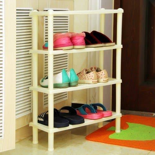 SS-Multifunctional slip shelf shoe rack kitchen and bathroom inclusion incorporated strong solid four-layer