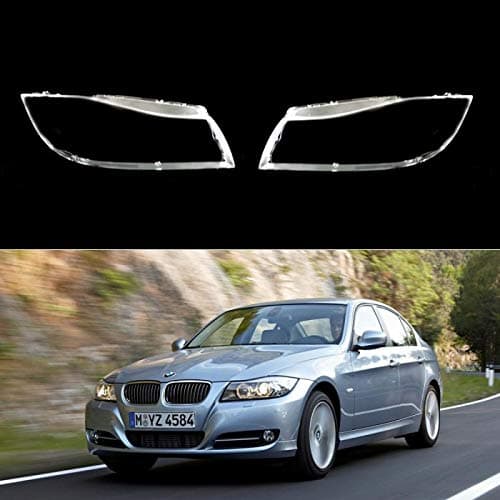 BimmerJakes 3 Series E90 Sedan / E91 Touring 4 Door with Halogen Headlights 2005, 2006, 2007, 2008, 2009, 2010, 2011 - Headlight Lens Plastic Covers, Pair (Left + Right) …