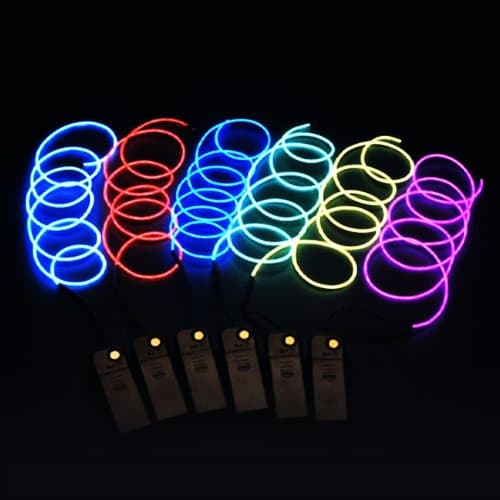 massmall Free Bent 15ft(5M)Indoor String lights, Neon Light El Wire(Electroluminescent Wire)Neon Tube Glowing Wire with Battery Pack,for Parties,Camping and Bar and Vehicle Decorations 1Pc (Red)