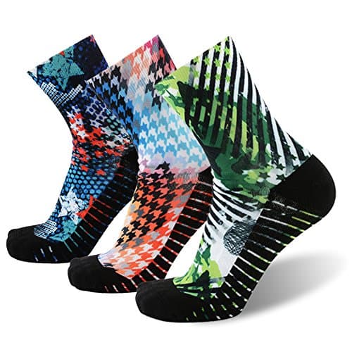 Unisex Crazy Digital Printing Athletic Performance Running Quarter Socks 1, 3, 4 Pairs
