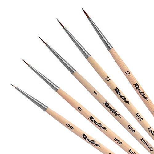 Pack of Roubloff Kolinsky Sable Fine 5 X Sable Brush – Size: 00/0/1/1/1.5