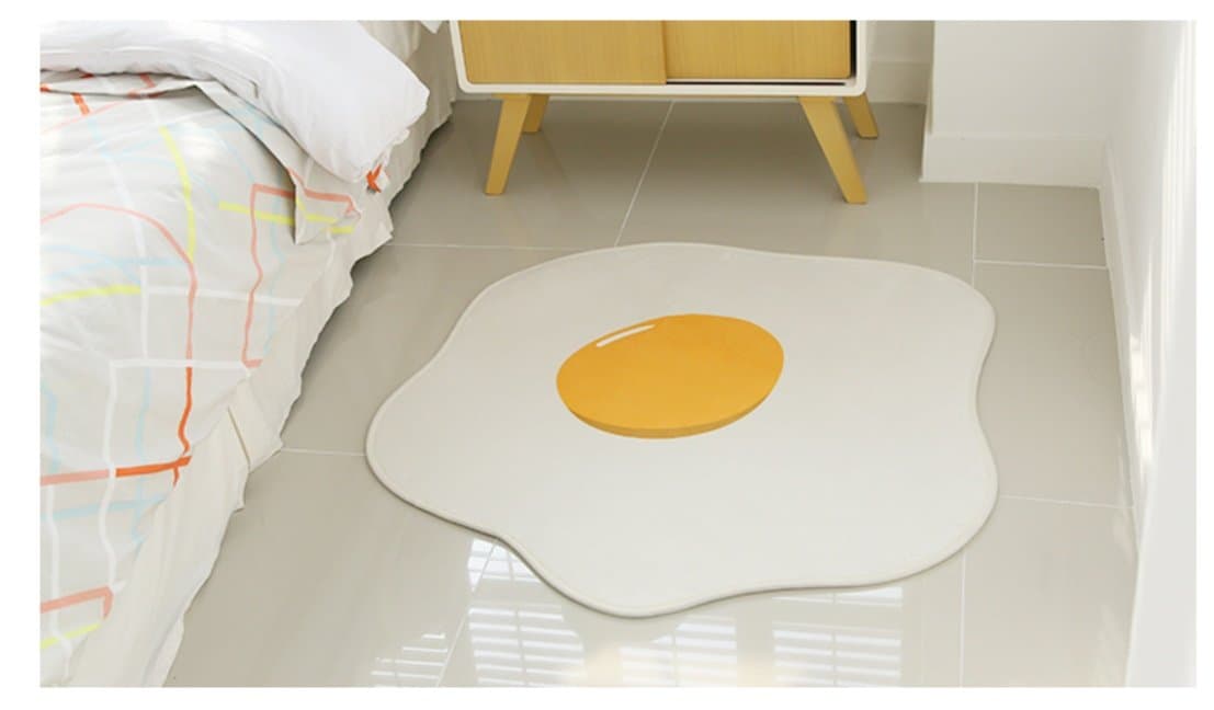 Soft Kids Room Rug Fried Egg (Fried Egg(100 x 100 cm))