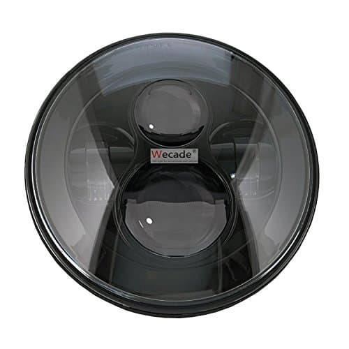 Wecade 7" Round Daymaker LED Projectior Headlight for Jeep Wrangler Harley Davidson Motorcycle (7" Inch Black)