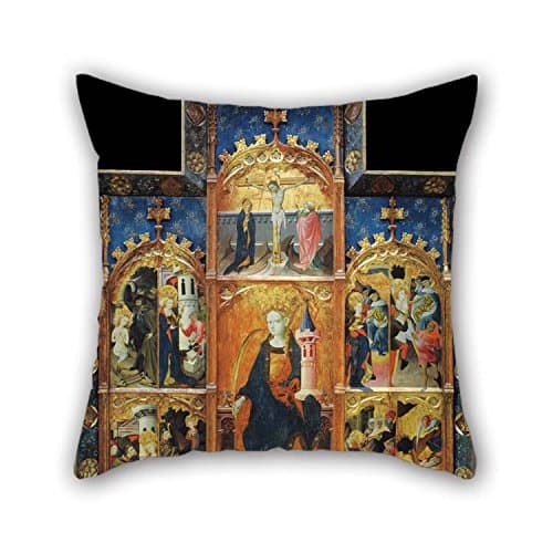 Throw Cushion Covers 16 X 16 Inches / 40 By 40 Cm(both Sides) Nice Choice For Teens Boys Dinning Room Saloon Relatives Father Oil Painting Gon?al Peris Sarri?? - Altarpiece Of Saint Barbara