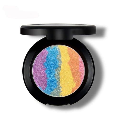 Makeup Rainbow Highlighter Eyeshadow Palette Baked Blush Terrece Handmade Face Shimmer Powder Color #2 by Terrece