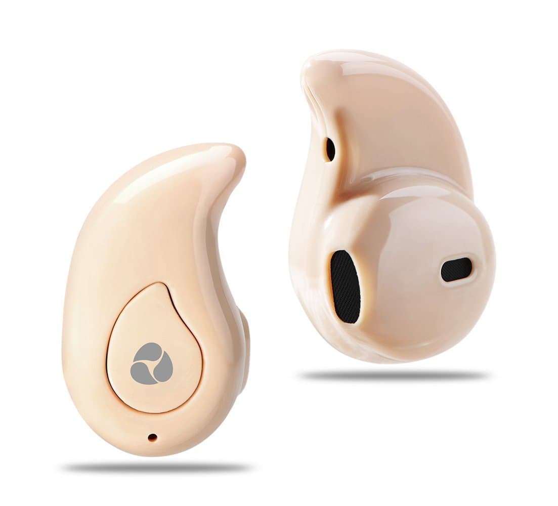 MCigmee Bluetooth Earphone, Mini Invisible In-Ear Headset Wireless Lightweight Headphone with Mic and Hands-Free Calling Stereo (Brown)