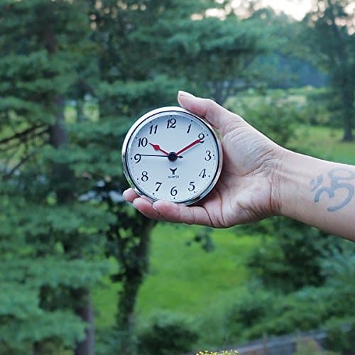 3 1/2" (90MM) RED ARMS ARABIC QUARTZ FLYING MONKEY FIT-UP INSERT CLOCK