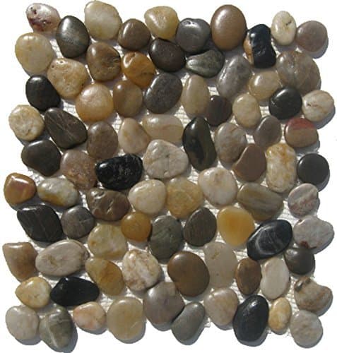 Mixed Natural River Rock Pebble Tile / 10 Sq Ft by Glass Tile Express