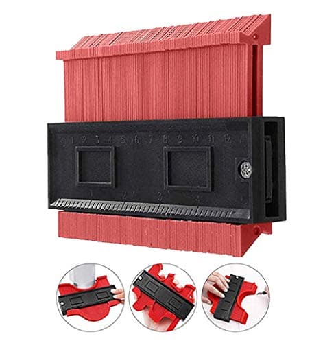 High Accuracy Contour Gauge Duplicator Woodworking Irregular Circular Frame Gauge Tool (Red)