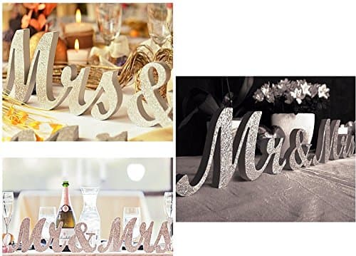 Large Metallice Gold or Silver Mr &amp; Mrs Sign,MR MRS Wooden Letters,wedding,sweet table docoration (Gold)