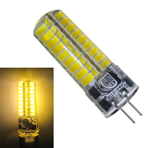 GLMING 3.5W G4 72-5730 SMD LED Bulb G4 Bi-pin Base AC 12V DC 12V-24V Silicone Crystal Corn Bulb Super Bright 480Lumens Warm White Pack of 2